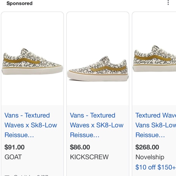 NWT Vans Sk8 Low Reissue Sneakers Textured Waves / Marshmallow Shoes Skate NEW​ - Picture 16 of 16